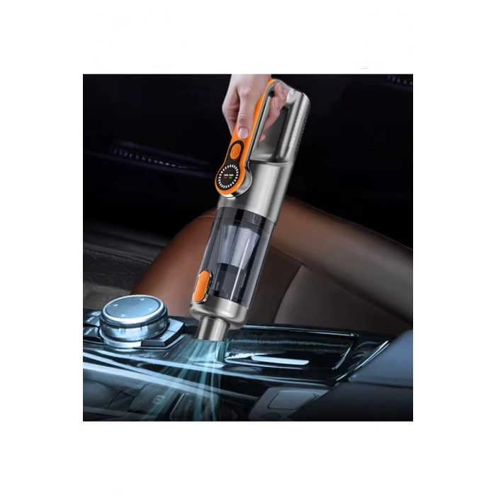 Işıklı Araç Süpürgesi Kablosuz 22.000 Pascal Çekim Gücü Vakum ve Üfleme 2in1 10Başlık Metal Filtreli