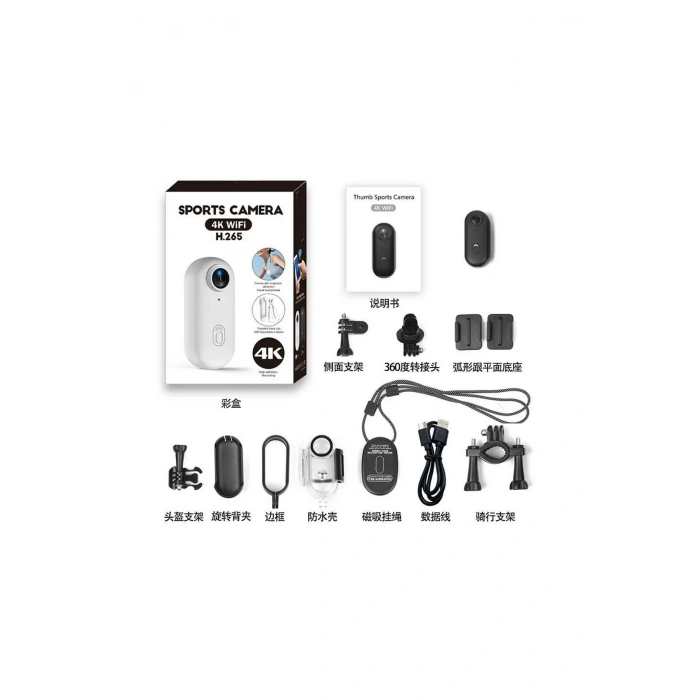 Mini 4K WIFI Aksiyon Kamerası Vücut Kamerası Giyilebilir Video Kaydedici Hafıza Kartı Dahil