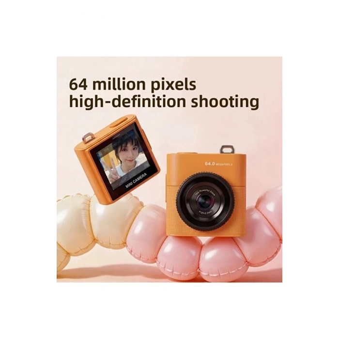 Mini Dijital Kamera 64MP 16x Digital Zoom Retro Vintage 1.4Ekranlı Video Kamera Taşınabilir Tasarım