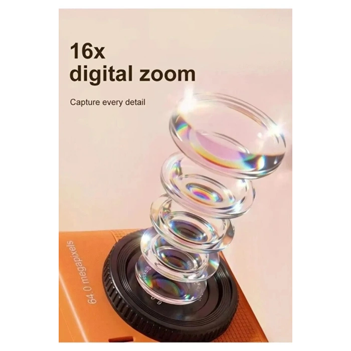 Mini Dijital Kamera 64MP 16x Digital Zoom Retro Vintage 1.4Ekranlı Video Kamera Taşınabilir Tasarım
