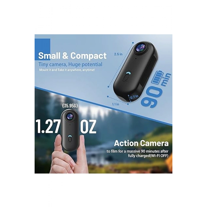 Mini WIFI Aksiyon Kamerası 1080P Taşınabilir Vücut Kamerası Giyilebilir Video Kaydedici IPX7 Su Geçirmez