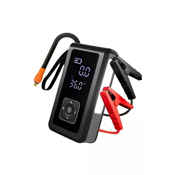 Multi Function Jump Starter Şarjlı Lastik Şişirme Pompası Akü Takviye Acil Durum Led Işık Powerbank