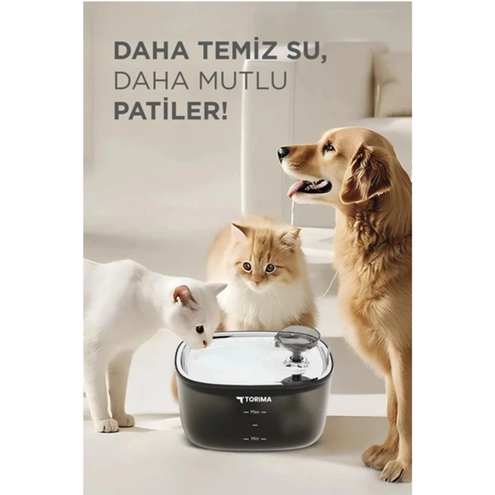 Otomatik Filtreli Kedi Köpek Su Pınarı Su Çeşmesi Ultra Sessiz Su Şelalesi 2,5Lt