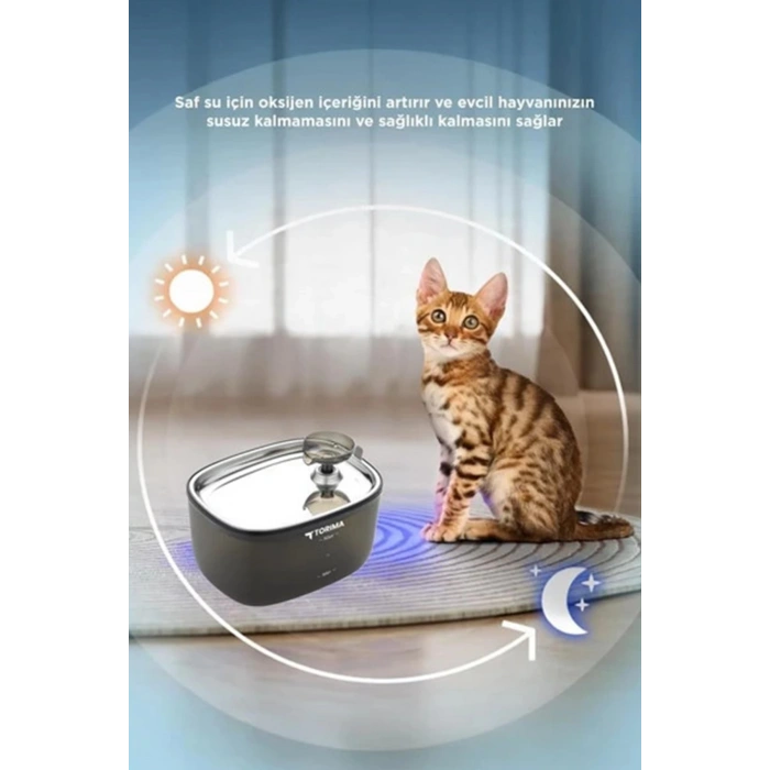 Otomatik Filtreli Kedi Köpek Su Pınarı Su Çeşmesi Ultra Sessiz Su Şelalesi 2,5Lt