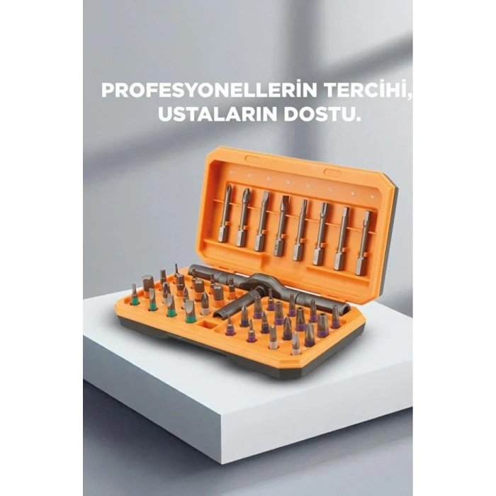 Profesyonel Tornavida Seti 40 Parça Çok Uçlu Kapsamlı Tamir Seti Gri