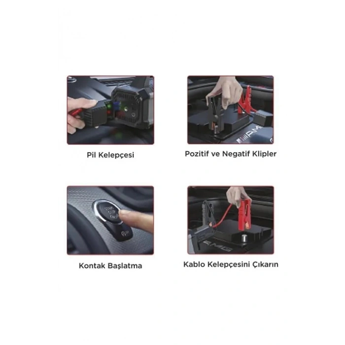 Taşnabilir Dijital Ekranlı Araç Akü Takviyeli Işıklı Oto Marş Hava Kompresörü