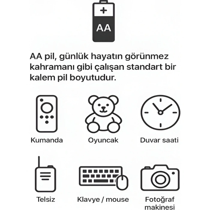 Type-C Şarjlı 2800MWH 1.5V Şarj Edilebilir 2li AA5 Kalın Pil - Lityum Iyon Batarya