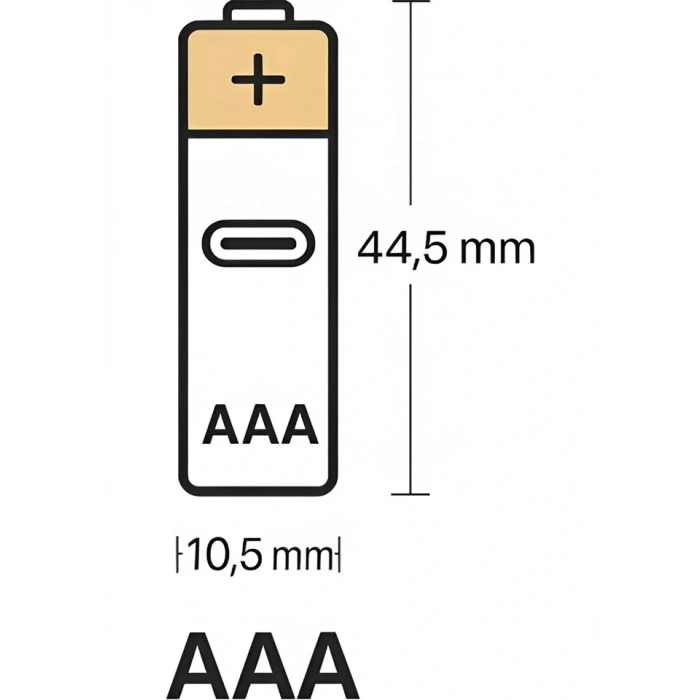 Type-C Şarjlı 800MWH 1.5V Şarj Edilebilir 2li AAA İnce Pil - Lityum Iyon Batarya