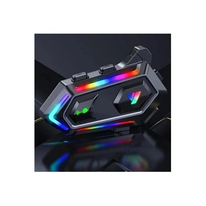 V20 Max Motor Kask Kulaklık RGB Bluetooth Motosiklet Kulaklık Intercom 2 Kişi 300 Metre Eşleşme
