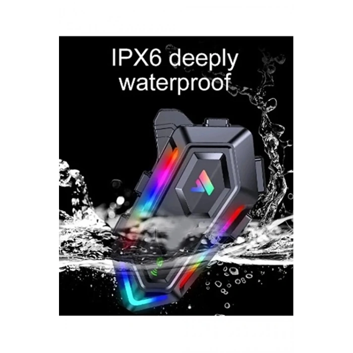 V20 Max Motor Kask Kulaklık RGB Bluetooth Motosiklet Kulaklık Intercom 2 Kişi 300 Metre Eşleşme