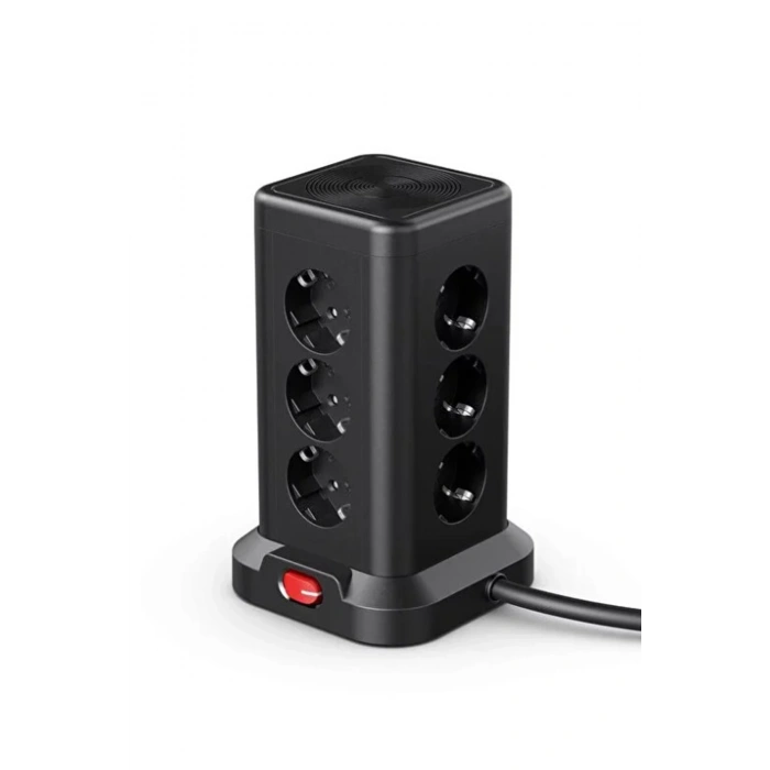 WP711 Akım Korumalı Priz Kablosuz Şarj İstasyonu 11x Soket 3x USB 1xType-C Kablolu Grup Priz