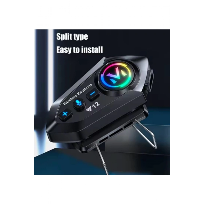 Y12 Motor Kask Kulaklık RGB Modlu Radyolu Motosiklet Kulaklık 5.3 Bluetooth Intercom