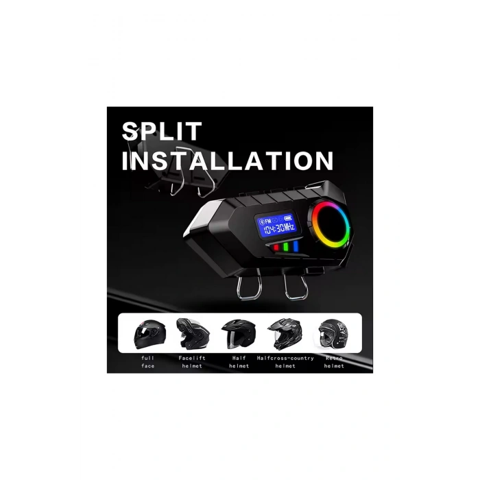 Y30 Kask Kulaklık Bluetooth Motosiklet Kulaklık RGB Radyolu Intercom