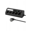 5’li Akım Korumalı Priz 2500W | 2 USB + 2 Type-C Hızlı Şarj | LED Gece Lambalı | Dokunmatik Anahtarlı siyah