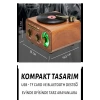 Nostaljik Tasarım Plak Çalar Görünümlü Radyolu Bluetooth Hoparlör Retro Müzik Plak