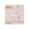 Termal Akım Korumalı 3lü Duvar Tipi Priz 1x USB 2x Type-C Çıkışlı Grup Priz Çoğaltıcı Beyaz (3500W)