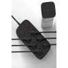 Termal Akım Korumalı 6lü Priz 4x USB 2x Type-C Çıkışlı Grup Priz Çoğaltıcı (3500W) Siyah