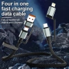 4ü 1 Arada 100W Akıllı Tasarım Yüksek Dayanıklılık Çoklu Uyumlu Örgülü Hızlı Şarj Kablosu