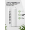 Akım Korumalı 5’li Çoklu Priz 2500W Güçlü Uzun Kablolu Güvenli Kullanım