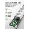 Akım Korumalı 5’li Çoklu Priz 2500W Güçlü Uzun Kablolu Güvenli Kullanım