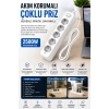 Akım Korumalı 5’li Çoklu Priz 2500W Güçlü Uzun Kablolu Güvenli Kullanım
