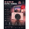 5K 75MP 18X Zoom Flaşlı 3” Flip Ekranlı Türkçe 64GB Kart Dijital Vlog Fotoğraf Makinesi