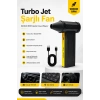 Turbo Jet 160000 RPM Taşınabilir Şarjlı Hava Üfleyici 2x5000 mAh Bataryalı Mini Fan