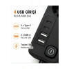 Akım Korumalı 5’li Priz 2xUSB 2xType-C Çıkış Akım Koruma Çoklu Priz Çoğaltıcı Anahtarlı FTR-31 Siyah