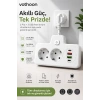Bkl-502 Akım Korumalı 2Li Priz 2 USB ve 2 Type-C Çıkış 4000W Hızlı Şarj Duvar Tipi Dokunmatik Led Aydınlatmalı