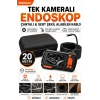 Ekranlı Tek kameralı 20 Mt Sert Kablo Yılan Endoskop Kamera 8 mm 4.3 ınc