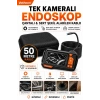 Ekranlı Tek kameralı 50 Mt Sert Kablo Yılan Endoskop Kamera 8 mm 4.3 ınc