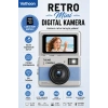 Retro Mini Dijital Kamera 1080P 1.47 İnç Flip Ekranlı Flaşlı Selfie Vlog Kamerası 4GB SD Hediyeli