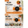 Retro Mini Dijital Kamera 1080P 1.47 İnç Flip Ekranlı Flaşlı Selfie Vlog Kamerası 4GB SD Hediyeli