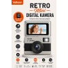 Retro Mini Dijital Kamera 1080P 1.47 İnç Flip Ekranlı Flaşlı Selfie Vlog Kamerası 4GB SD Hediyeli