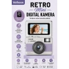 Retro Mini Dijital Kamera 1080P 1.47 İnç Flip Ekranlı Flaşlı Selfie Vlog Kamerası 4GB SD Hediyeli