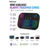 RGB Işıklı Mini Kablosuz Klavye Touchpad Combo, Bluetooth ve 2.4G Smart TV Kumandası