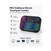 RGB Işıklı Mini Kablosuz Klavye Touchpad Combo, Bluetooth ve 2.4G Smart TV Kumandası