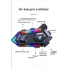 V20 Motor Kurye Kask Kulaklık RGB Modlu Bluetooth Motosiklet Kulaklık 5.3 Bluetooth Intercom