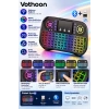 ZK-08 RGB Işıklı Mini Kablosuz Klavye Touchpad Bluetooth ve 2.4G Smart TV Kumandası