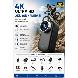 4K Ultra HD Mini WIFI Aksiyon Kamerası Taşınabilir Vücut Kamerası 1.47HD Ekranlı Giyilebilir Video Kaydedici