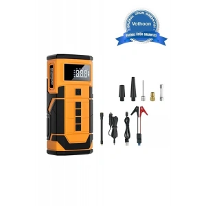 8000 Mah Taşnabilir Dijital Ekranlı Araç Akü Takviyeli,Powerbank,Işıklı Oto Hava Kompresörü