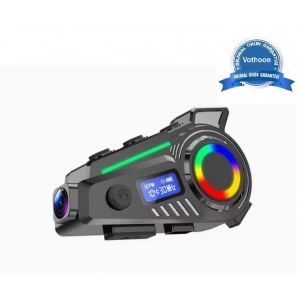 K19 Motosiklet Kask Bluetooth Kulaklık Kamera Su Geçirmez Intercom Radyolu hafıza kart