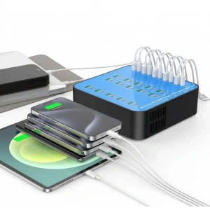 40 Portlu 400W Hızlı Şarj İstasyonu 20x USB + 20x Type-C PD Çıkışlı Şarj Cihazı