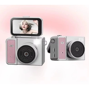 2K HD Ekranlı Mini Dijital Retro Video Kamera Flaşlı Dijital Vlog Mini Fotoğraf Makinesi Türkçe Menü
