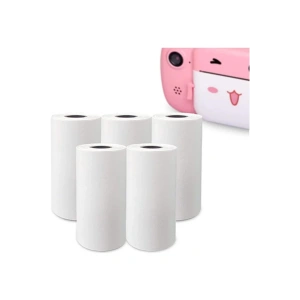 Çocuk Kamera Baskı Kağıdı, 5li Rulo 57X25MM Çekirdekli Fotoğraf Baskı Termal Kağıt Rulo