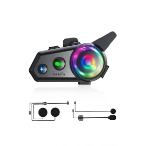 Q18 Motosiklet Kask Kulaklık Intercom Işıklı 2 Eşleşme Özellikli 1000 Mah