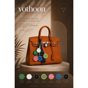 Renkli Lüks Saat Tasarımlı Çanta Süsü Bag Charm Anahtarlık