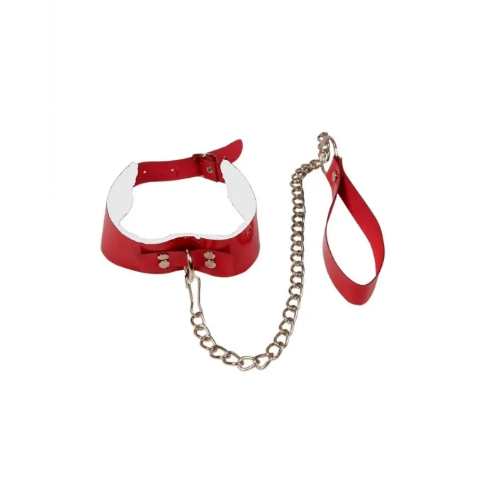 Fantezi Kırmızı Seksi Esaret Harnes Tasması