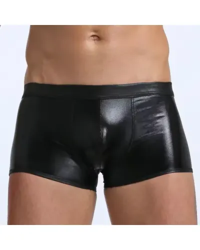 Fantezi Deri Görünümlü Seksi Siyah Erkek Boxer