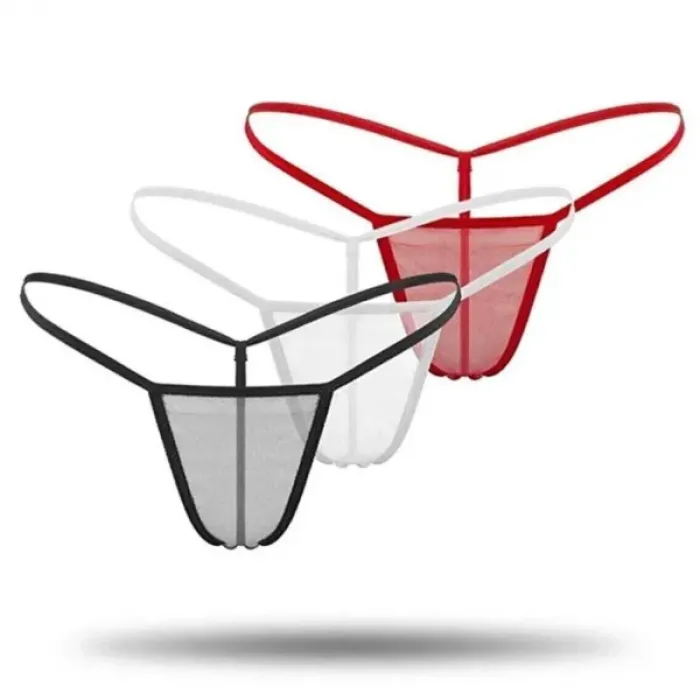 Kadın 3’lü Transparan Tül String